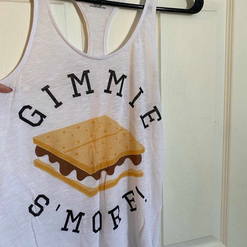 White graphic tank top size medium